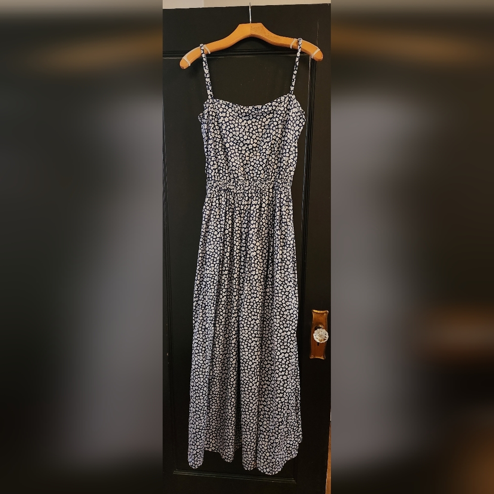 Mikoh Sabi Cotton Maxi Dress Mini Flower Blue and White Size 2 (fits 6/8/10)